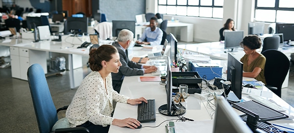 people working in an office